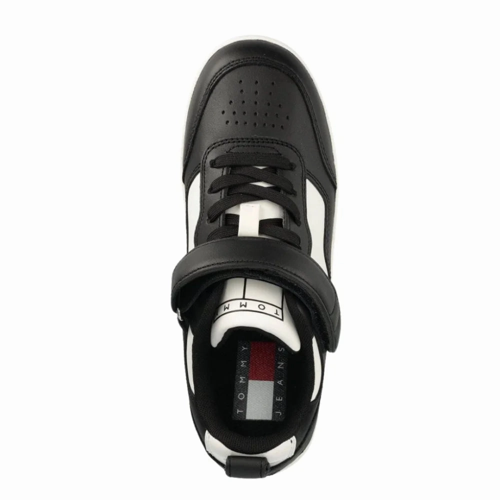 Tommy Hilfiger Jeans TJW Flatform Velcro Trainers Women's - BLKWHT Sneakers Bar And Grill Menu
