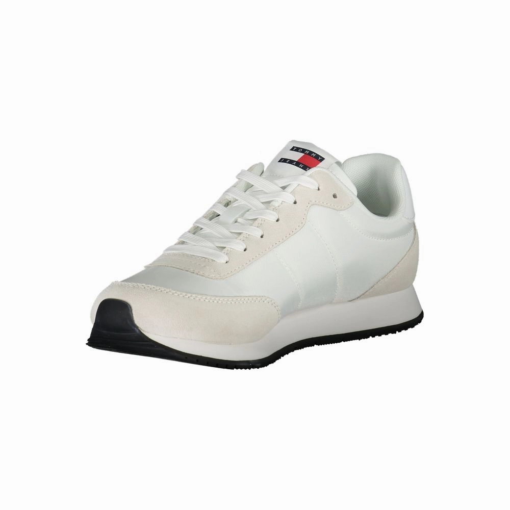 Tommy Hilfiger Sleek White Sneakers with Contrasting Details Sneakers Size 10