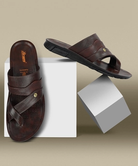 Paragon Men's Slip-on Brown Sandals for Men | Comfortable Sole & Durable Sandals Barbados Vs Royal Barbados