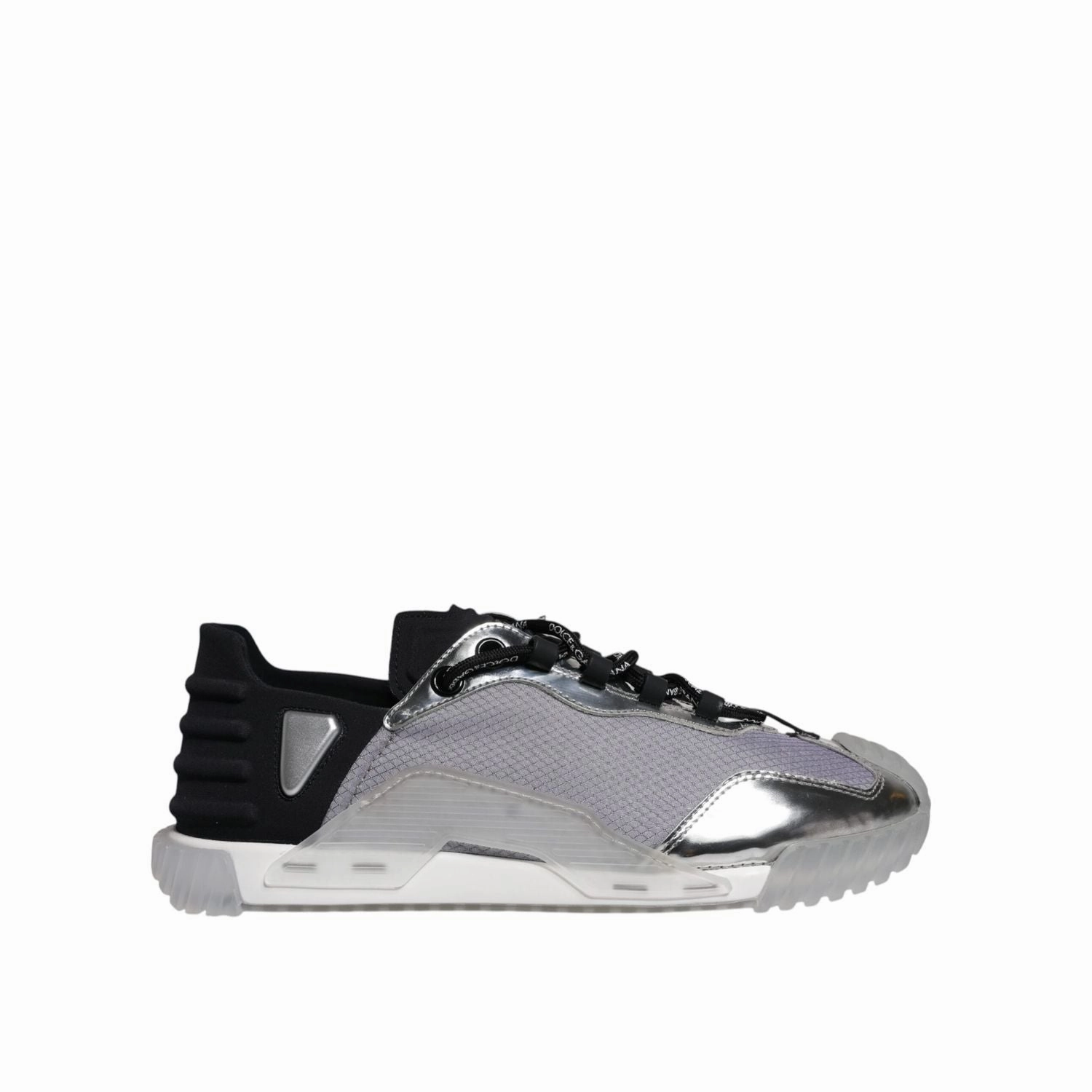 Deion Sneakers Dolce & Gabbana Silver Black Nylon NS1 Low Top Sneakers Shoes
