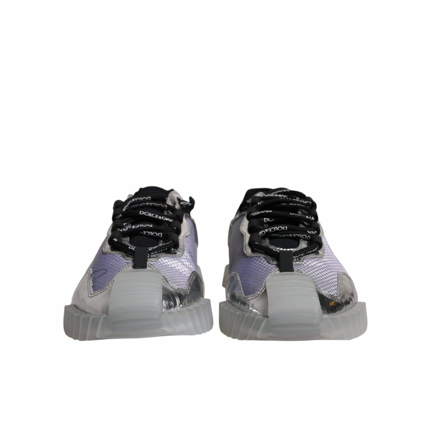 Dolce & Gabbana Silver Black Nylon NS1 Low Top Sneakers Shoes Best Sneakers Running