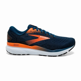 Brooks Mens Ghost 16- Blue Opal/Black/Nasturtium (1104181D474) Running Shoes Overpronators