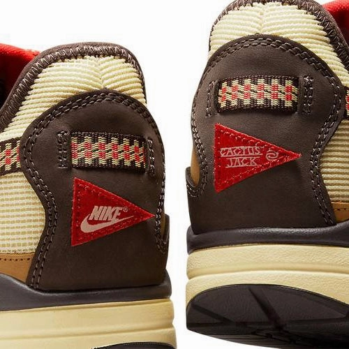 Asics Runnin Shoes Travis Scott x Nike Air Max 1 Cactus Jack Baroque Brown Lemon Drop Chile Red