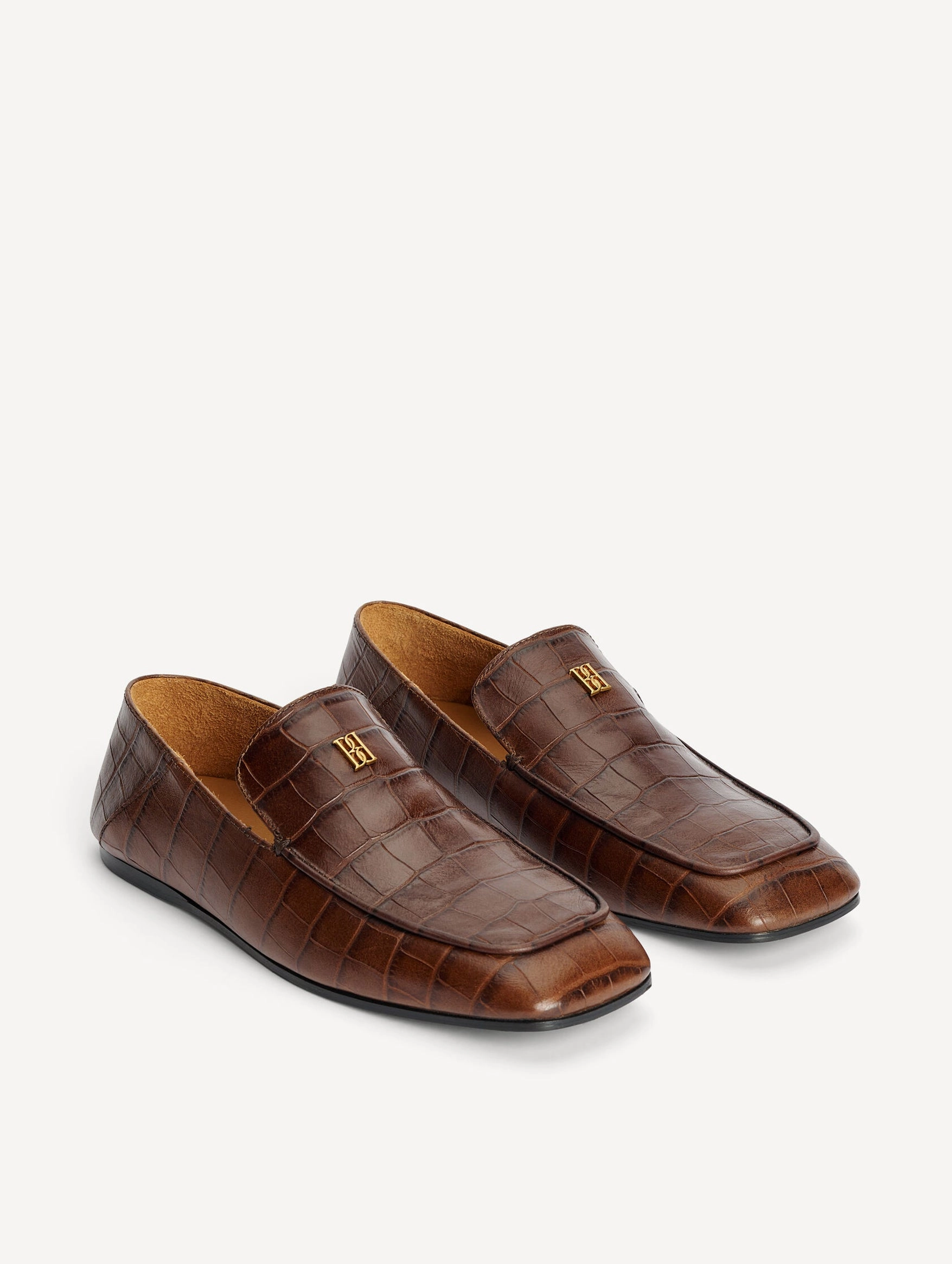 Tresina Leather Loafers in Bison Horse Bit Loafers