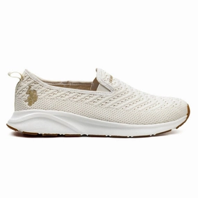 Running Sneakers With Ankle Support U.S. POLO ASSN. Basic Slip-On Sneakers Women - OFFWHT