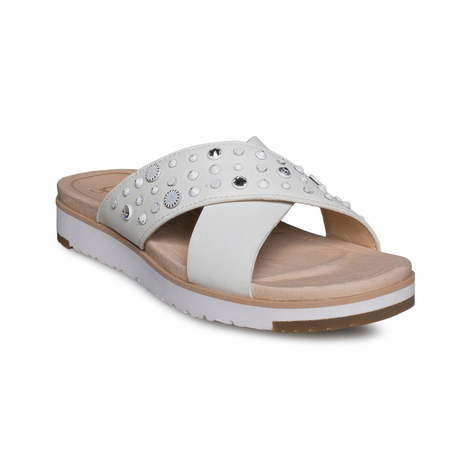 Crew Flip Flops UGG Kari Studded Bling White Flip Flops - Women's