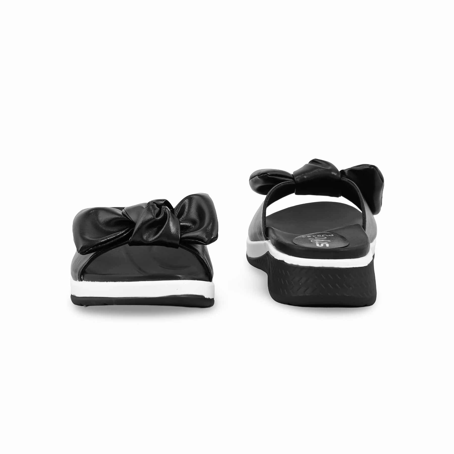 Cheap House Slippers Black Formal Slipper PU0493