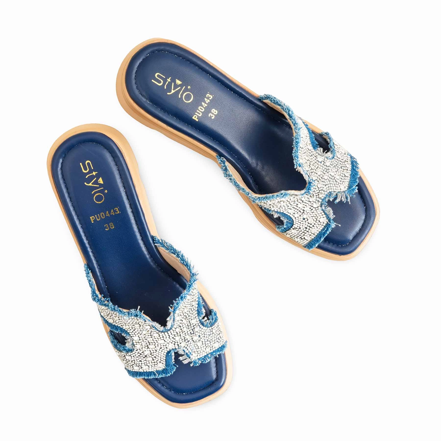Chopos Slippers Blue Formal Slipper For Women PU0443