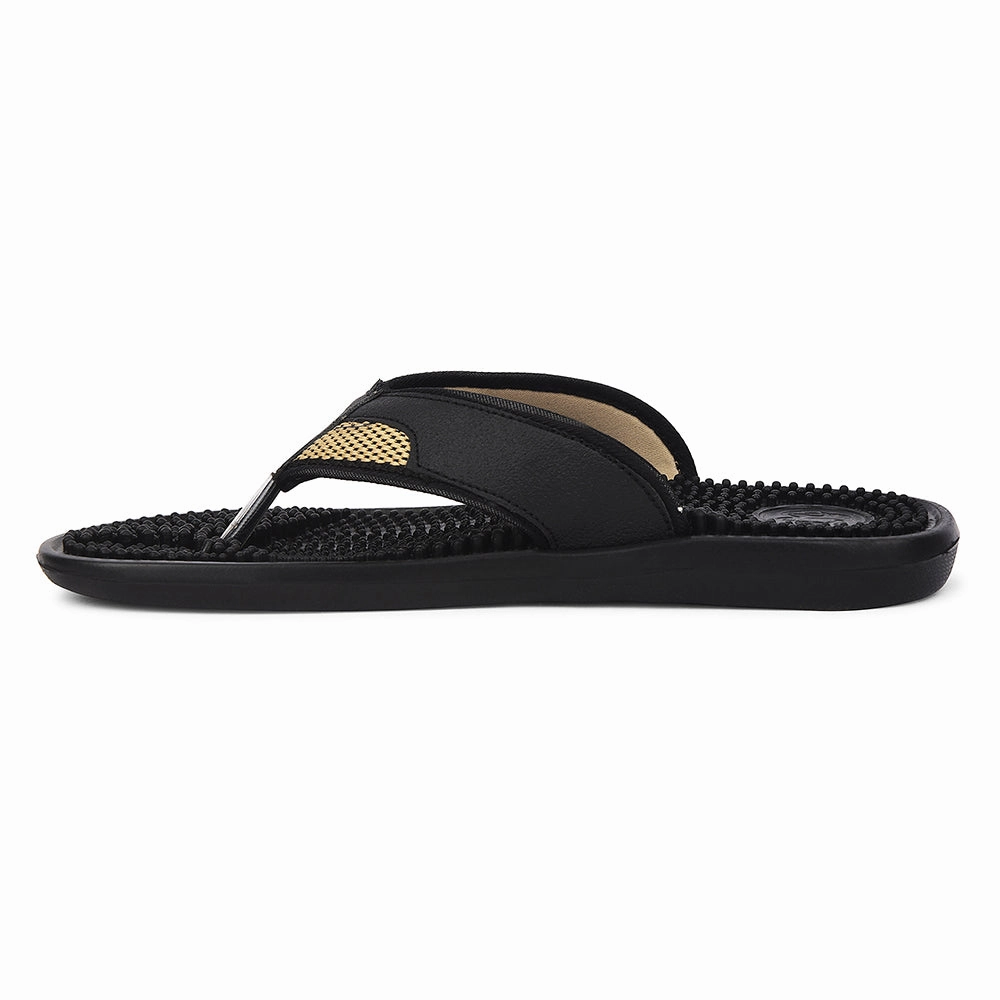 Safety Slippers A-HA Black Casual Slipper For Men ACCUPRO1E By Liberty