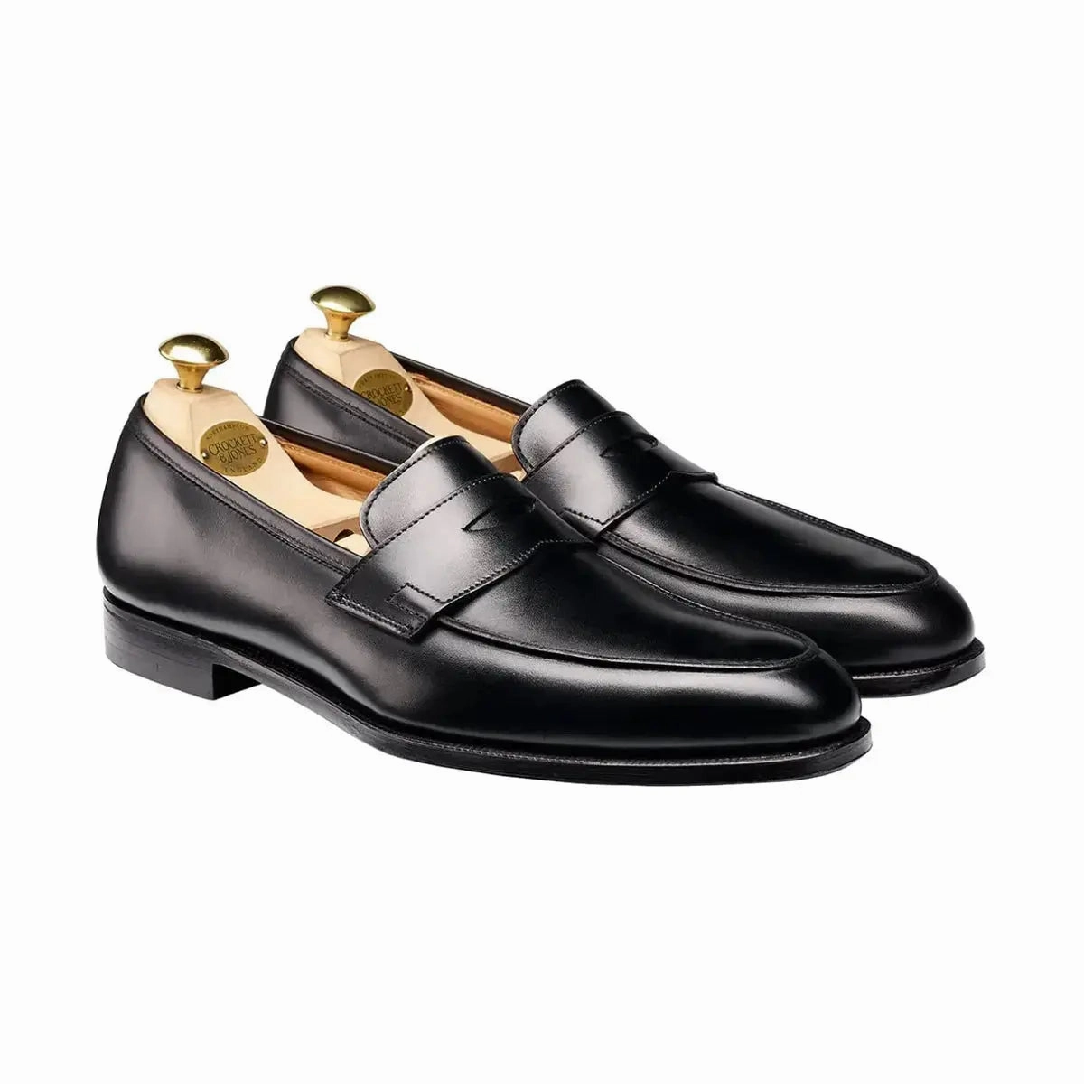 Crockett & Jones - Crawford Black Hand Grade Penny Loafers Loafers Anime