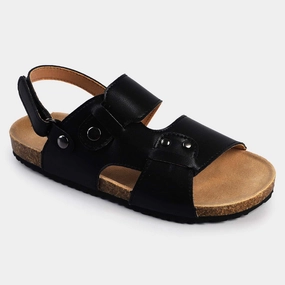 Boys Sandal 106-1-BLACK Sandals With Small Platform
