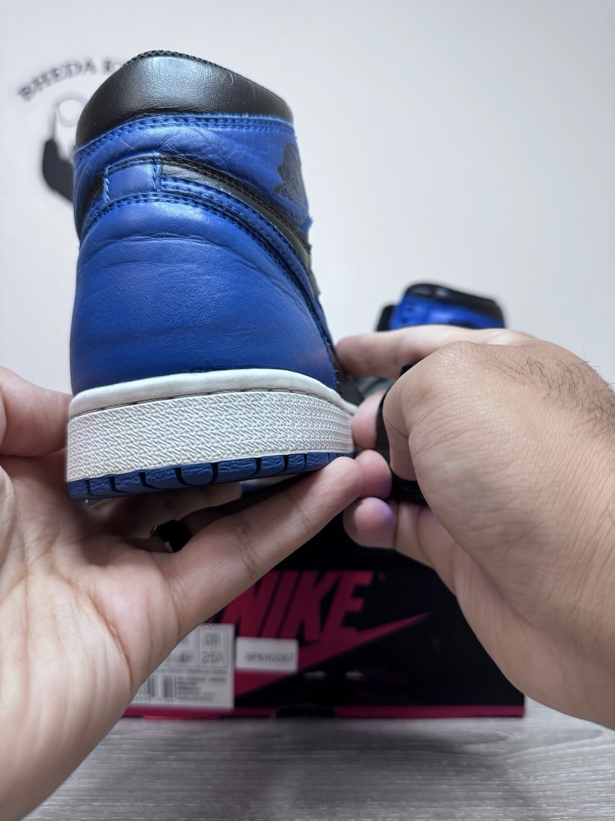 Asics Shoes Everyday Comfort Amplifoam Size 7.5 - Nike Air Jordan 1 High OG Royal Blue Retro Mens 555088-007 Preowned