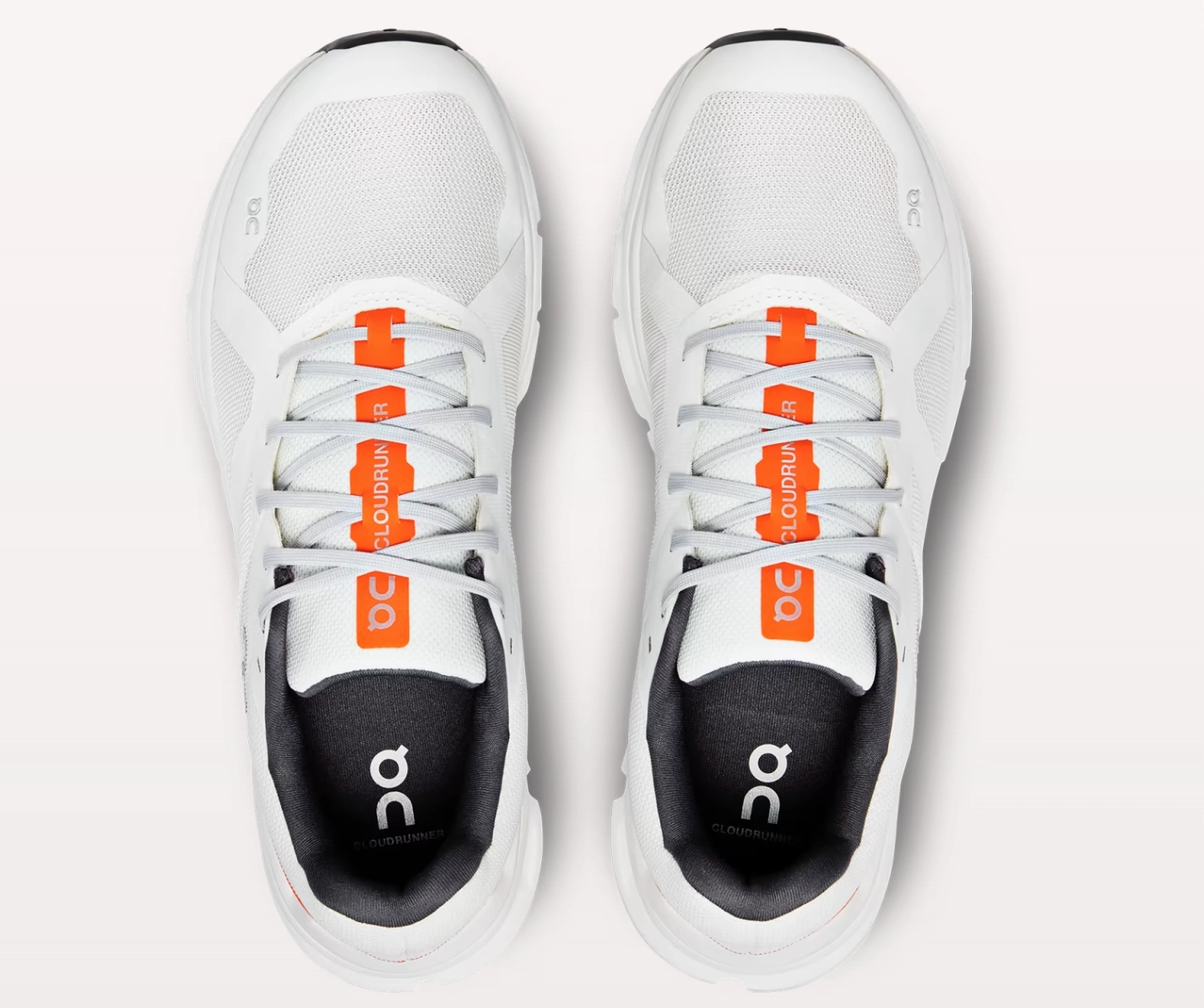 On Mens Cloudrunner Wide- Undyed White/Flame (56.98037) Best Wide Trail Running Shoes