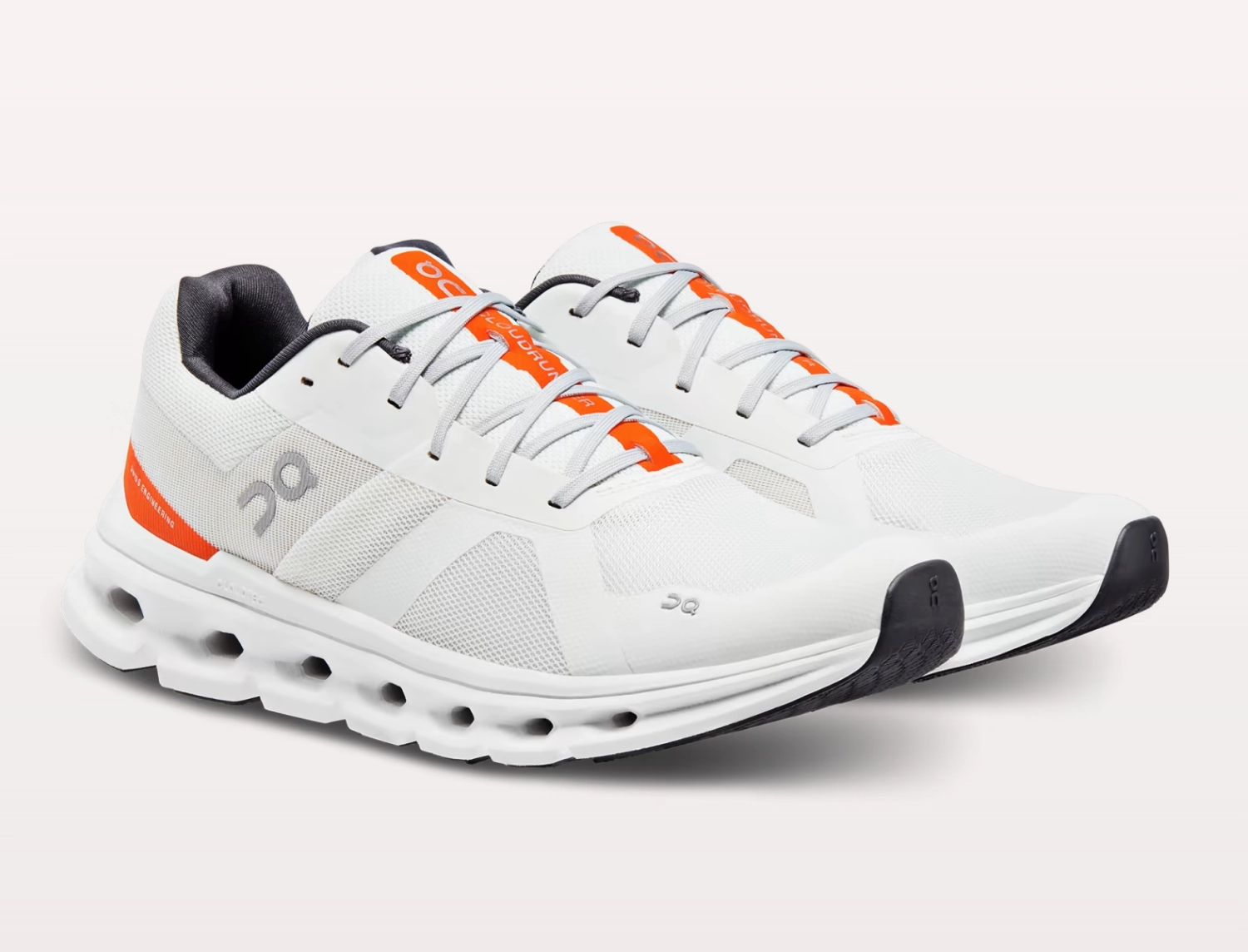 On Mens Cloudrunner Wide- Undyed White/Flame (56.98037) Asic Running Shoes For Overpronators