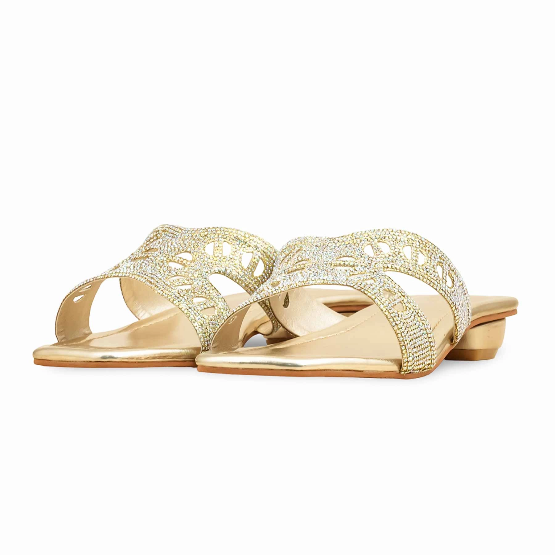 Bridal Wedding Slippers Golden Fancy Slipper For Ladies FN8008