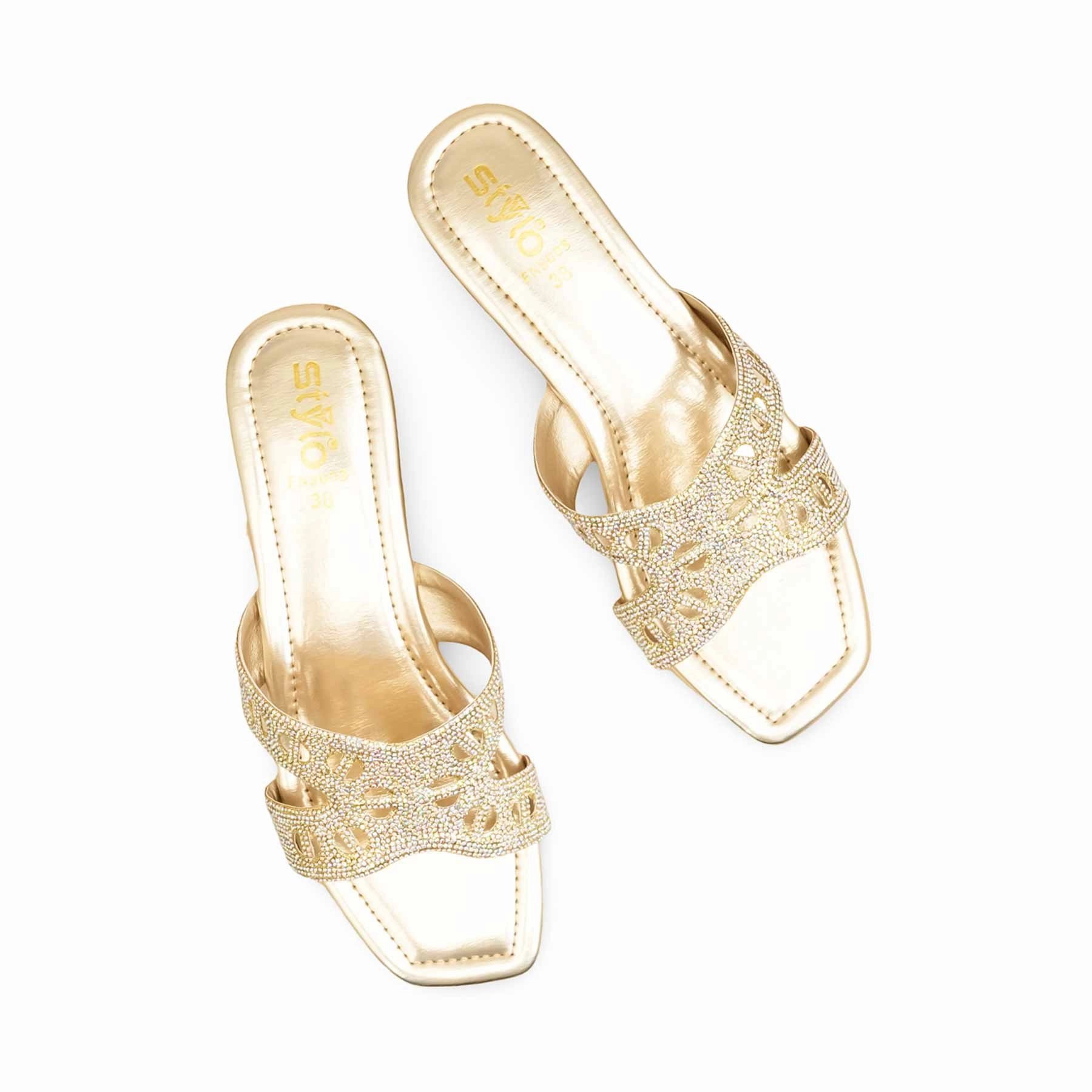 Golden Fancy Slipper For Ladies FN8008 Book Slippers