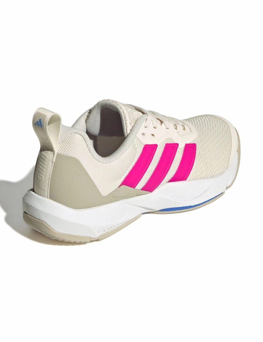 Adidas Unisex Alphaboost V2 Shoes Dropset 3 Strength Training Shoes - Chalk White/Shock Pink/Blue Fusion