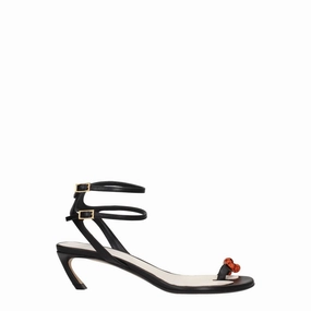 Caribloop.com Sandals Lanvin Black Leather Stiletto Heel Sandals