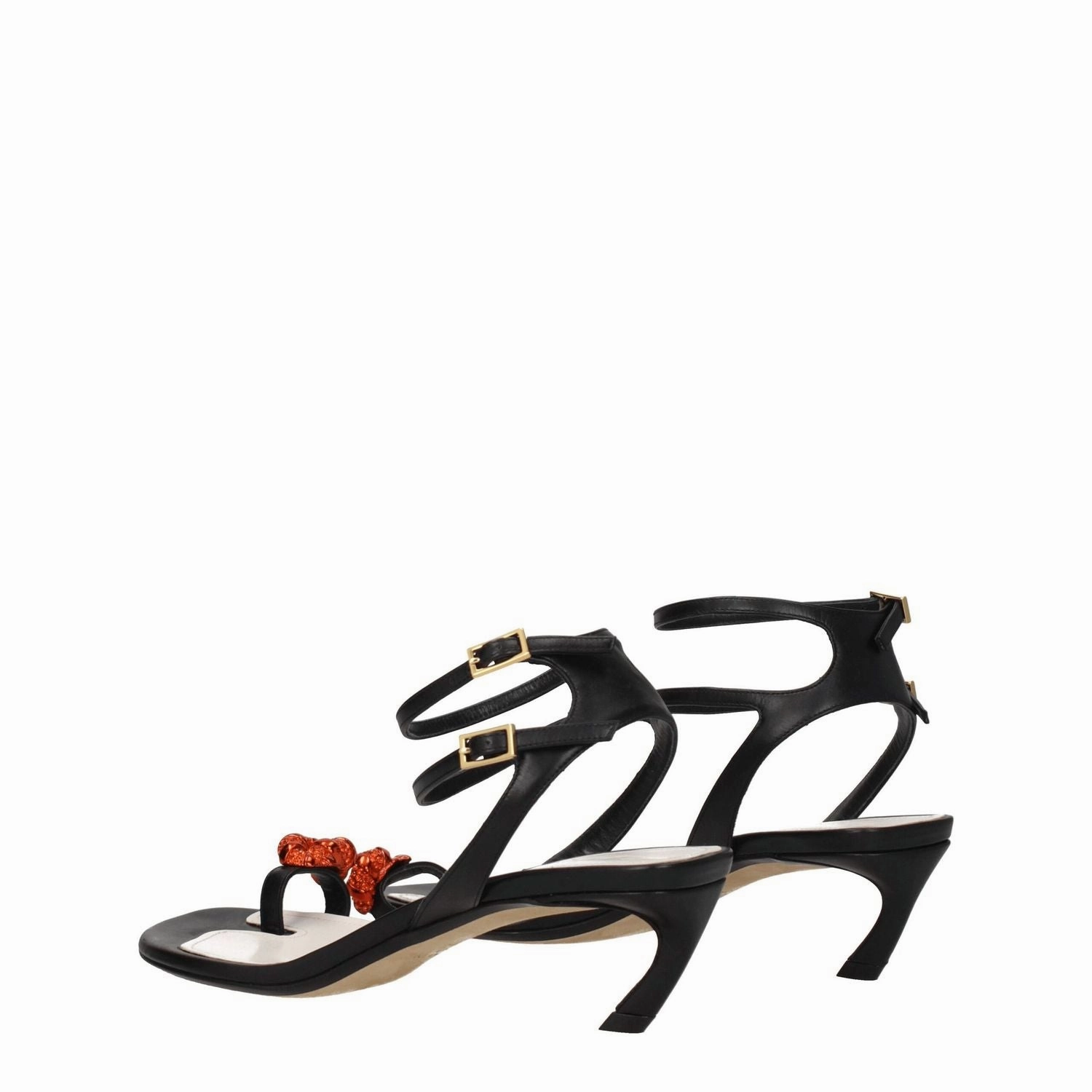 Lanvin Black Leather Stiletto Heel Sandals Sandals Ochos Rios