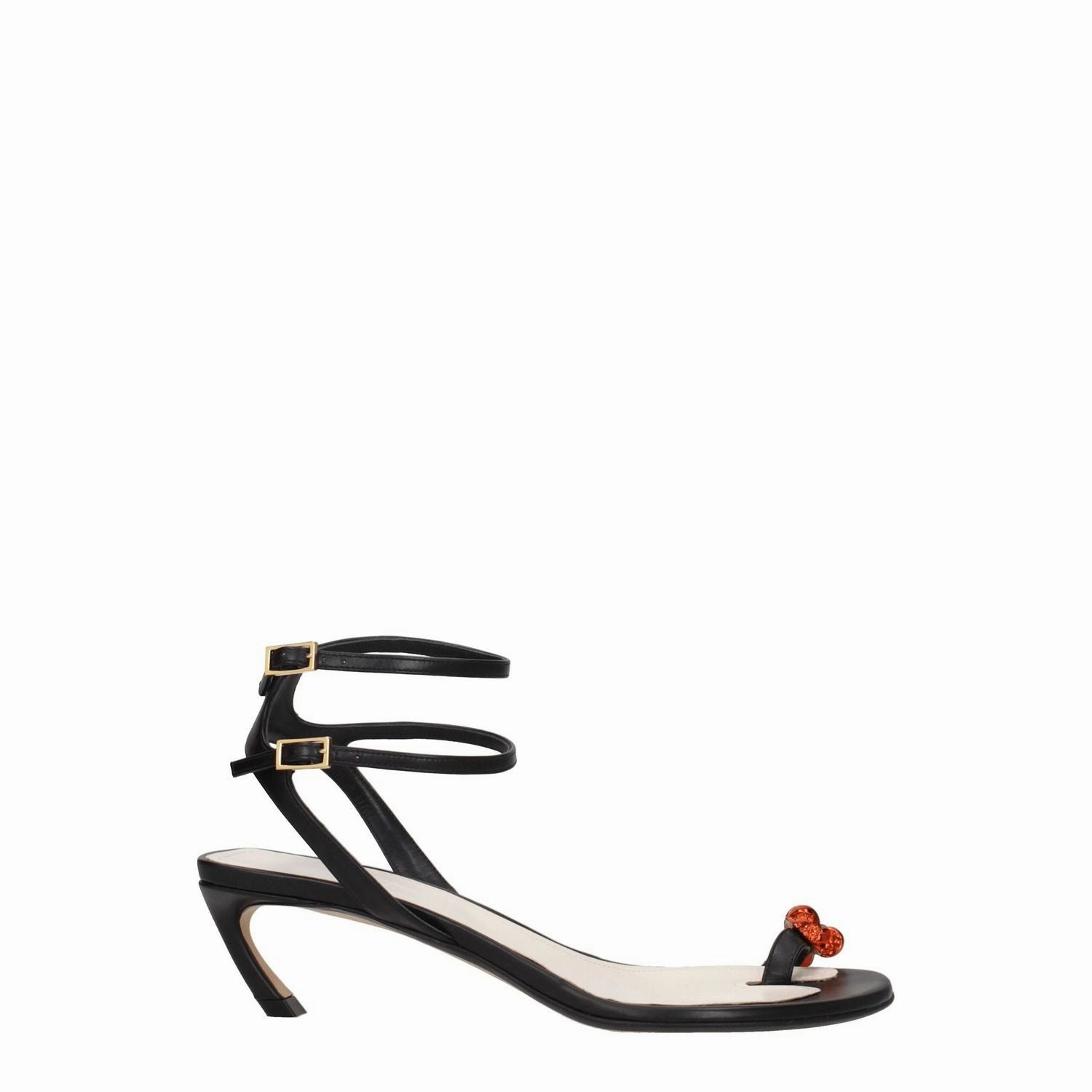 Sandals Grand St Lucia Lanvin Black Leather Stiletto Heel Sandals