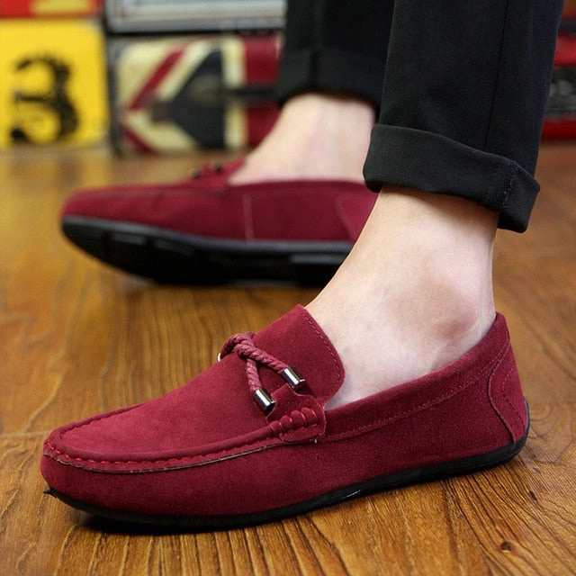 Loafers With Grey Suit UPUPER Spring Summer NEW Men's Loafers Comfortable Flat Casual Shoes Men Breathable Slip-On Soft Leather Driving Shoes Moccasins