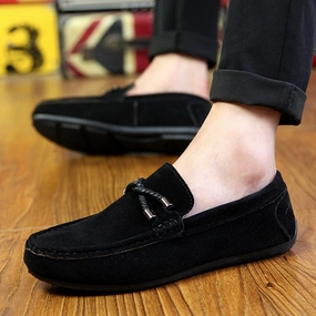 Loafers Black UPUPER Spring Summer NEW Men's Loafers Comfortable Flat Casual Shoes Men Breathable Slip-On Soft Leather Driving Shoes Moccasins