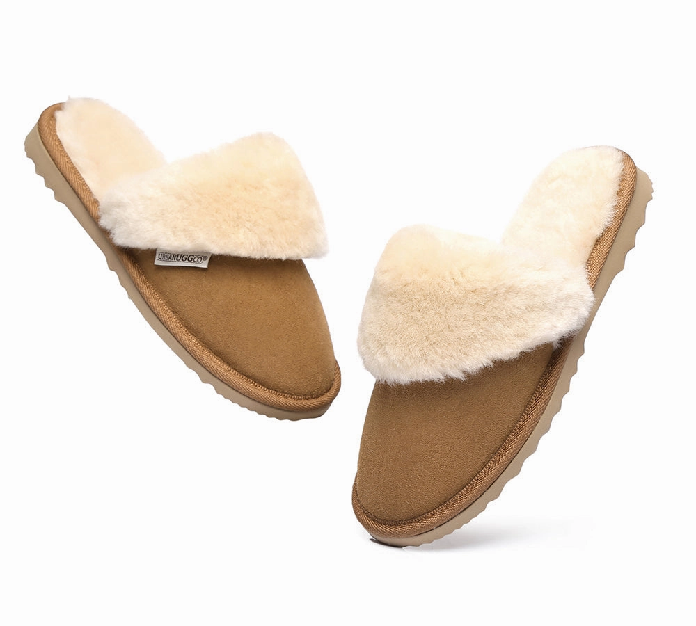 Urban UGG UGG Slippers Australian Made Sheepskin Wool Collar Scuff Tai Chi Slippers