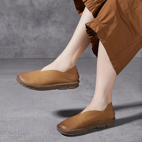 Target Shoes Flats V-cut Slip-On Flat Leather Shoes Slippers