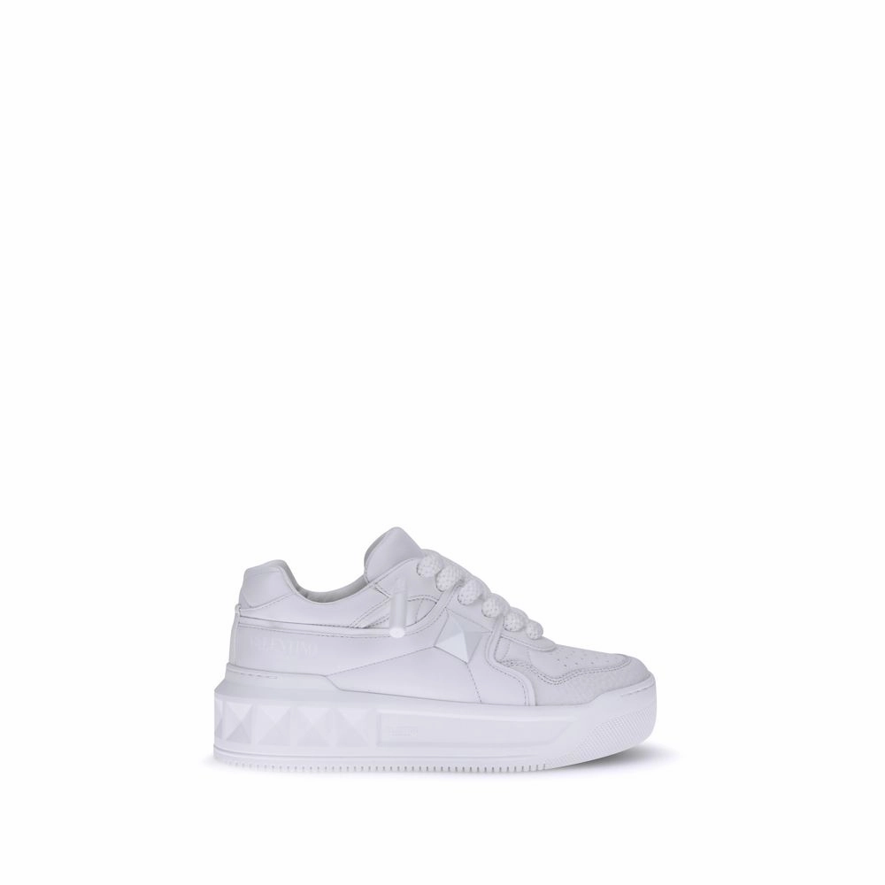 Sneakers For Casual Wear Valentino Garavani White Calf Leather Bos Taurus Chunky Sneakers