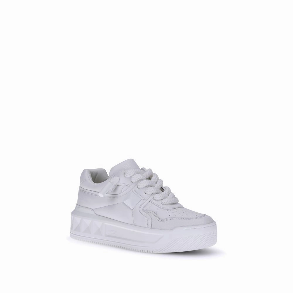 Sneakers Movie Streaming Valentino Garavani White Calf Leather Bos Taurus Chunky Sneakers