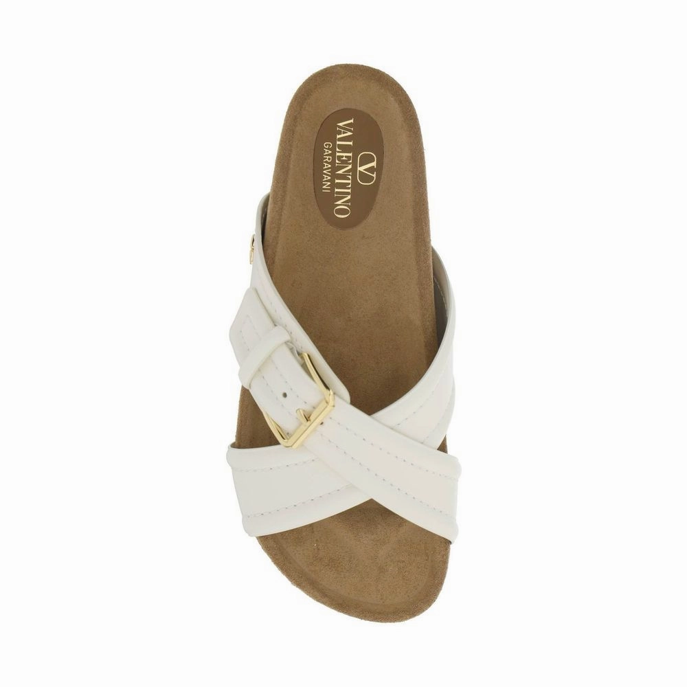 Dress Thong Sandals Valentino Garavani White Calfskin Strap-On Sandals
