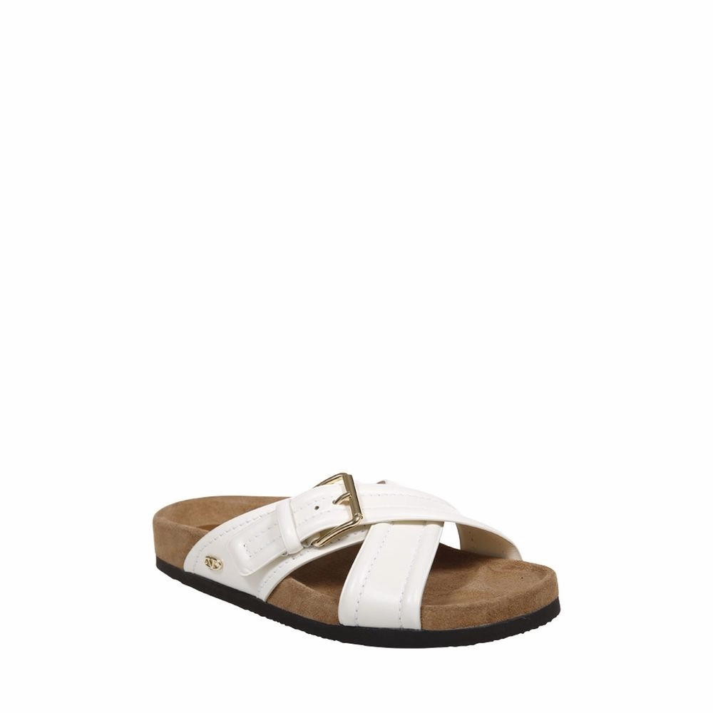 Sandals Pink Valentino Garavani White Calfskin Strap-On Sandals