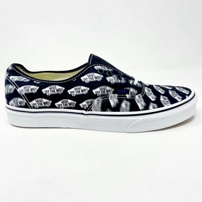 Vans Authentic (Blue Boards) Black True White Faded Logo Womens Casual Shoes Woven Casual Shoes