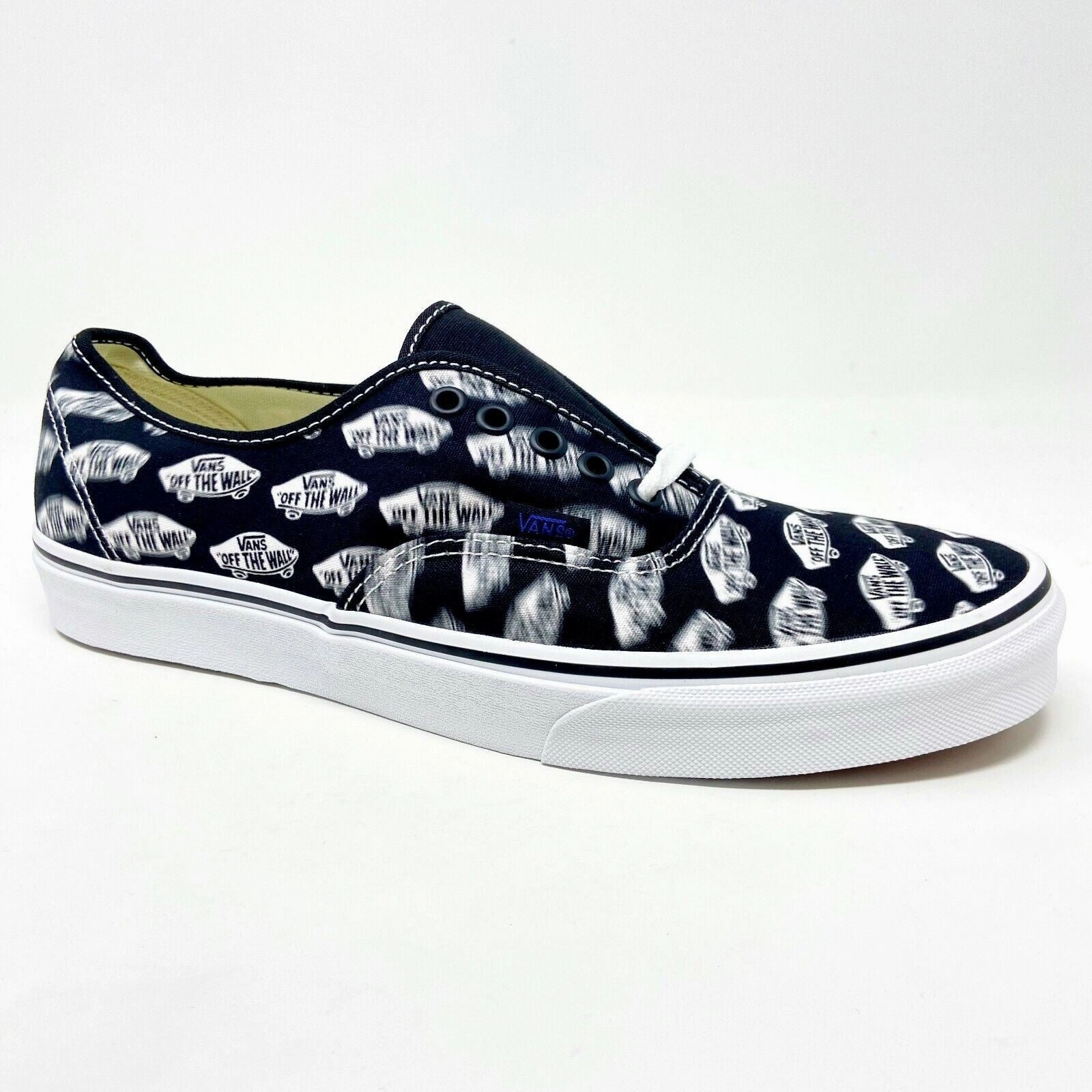 Vans Authentic (Blue Boards) Black True White Faded Logo Womens Casual Shoes Sperry Top-sider Crest Vibe Casual Shoe