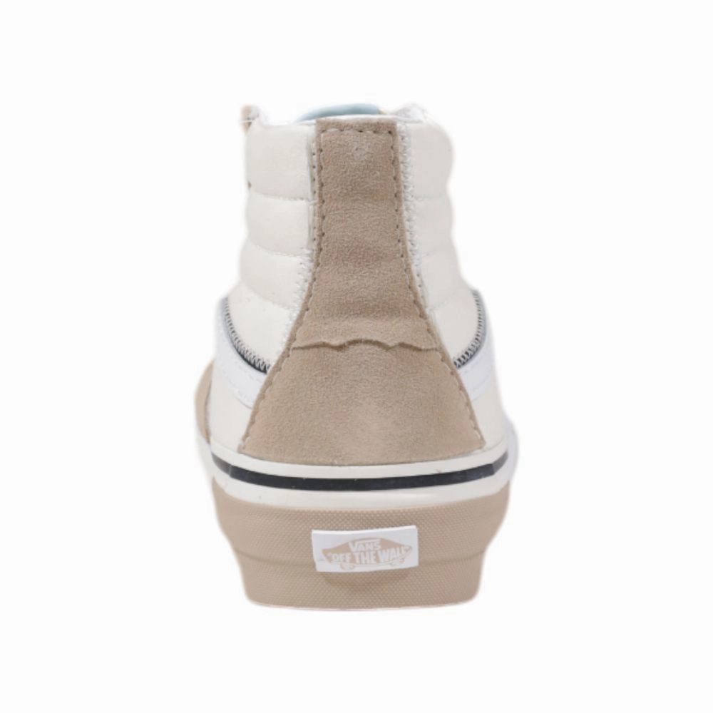 Casual Boot Shoes Vans Beige Leather High Top Sneakers