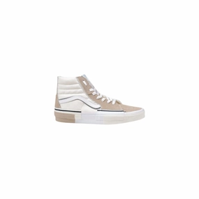 Casual Shoes With Zipper Vans Beige Leather High Top Sneakers