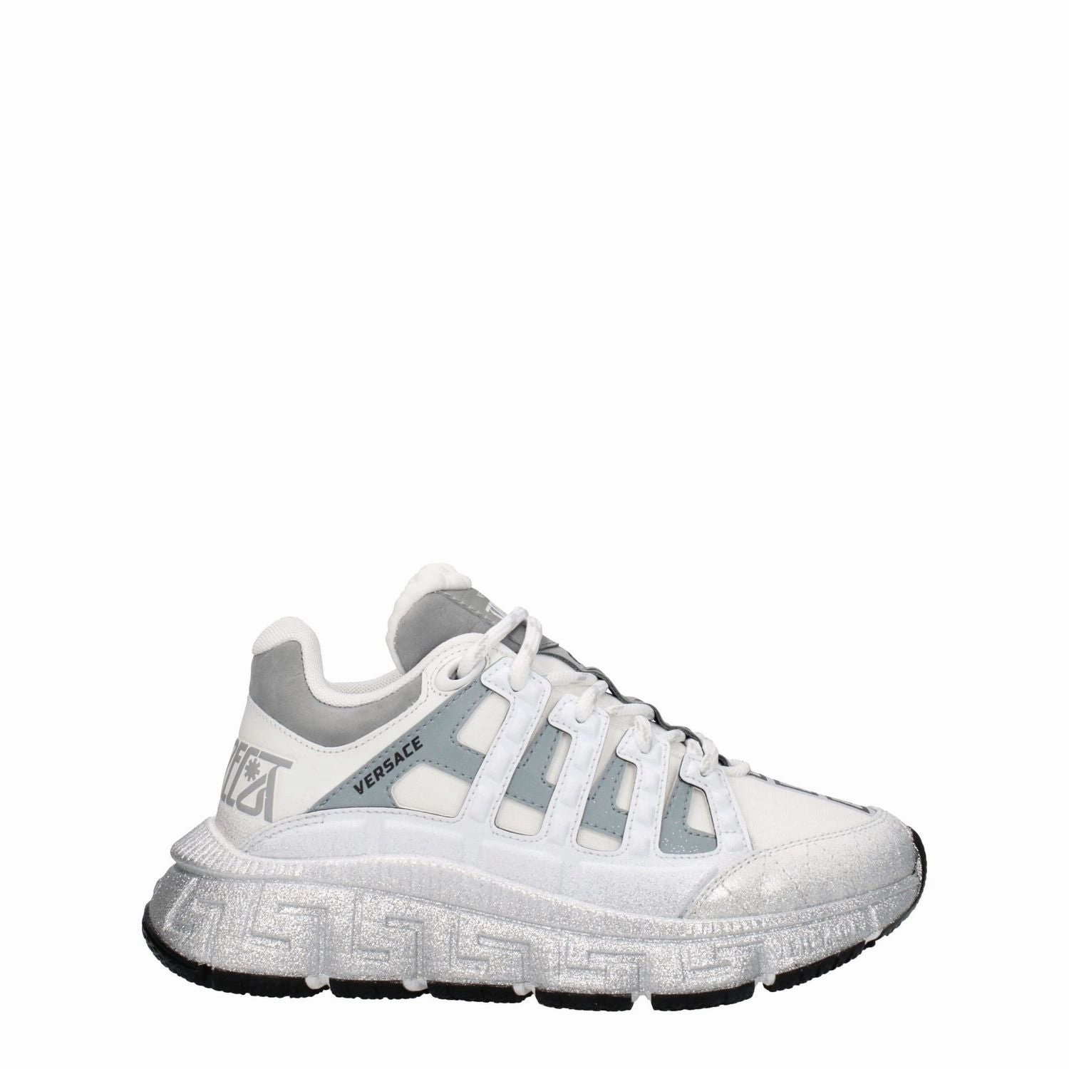 Versace White Fabric Athletic Sneakers Dolcevita Sneakers