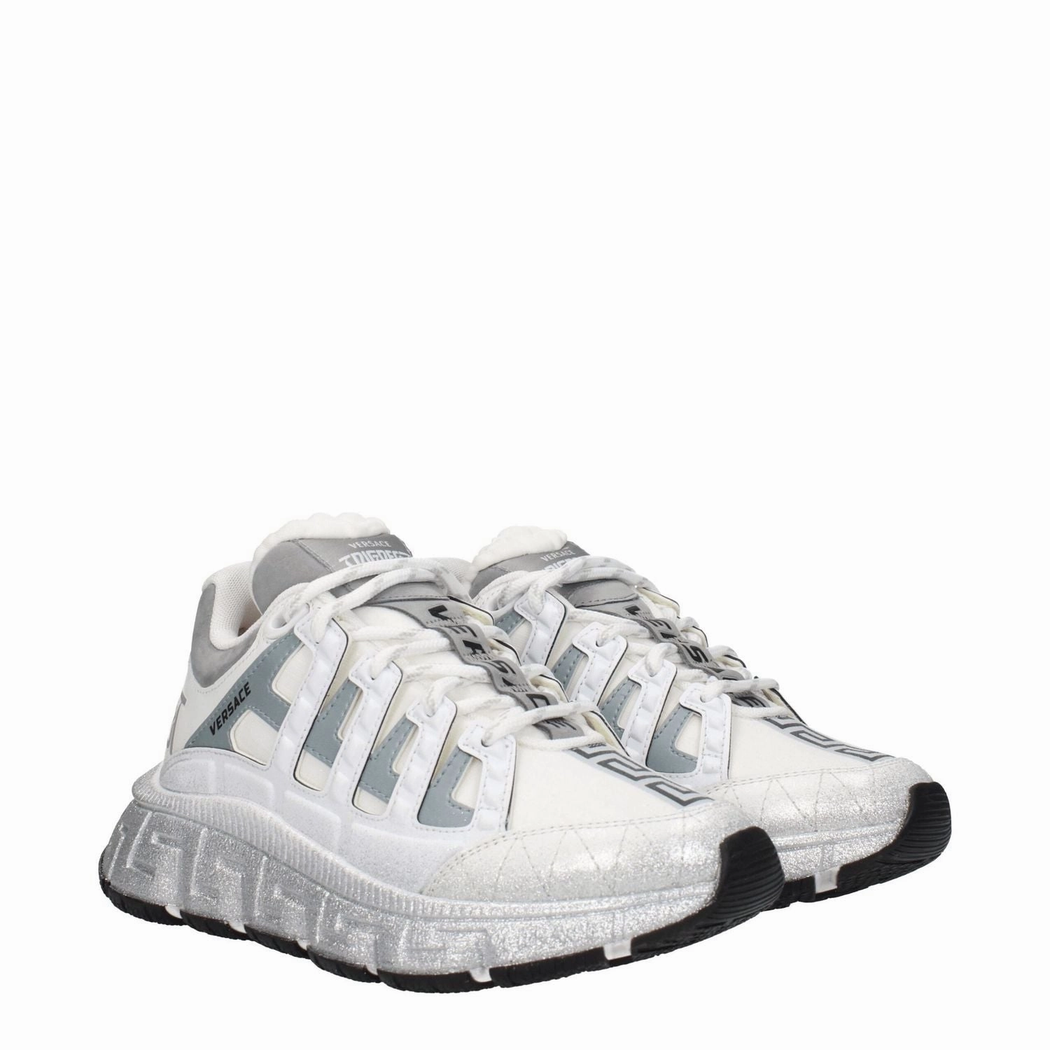 Versace White Fabric Athletic Sneakers Sneakers Vince