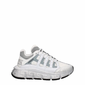 Versace White Fabric Athletic Sneakers Best Sneakers For Workout