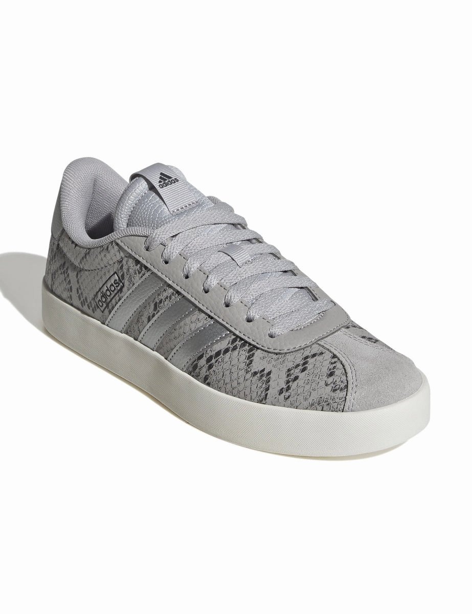 VL Court 3.0 Shoes - Grey Two/Silver Metallic/Off White Adidas Designer Shoes