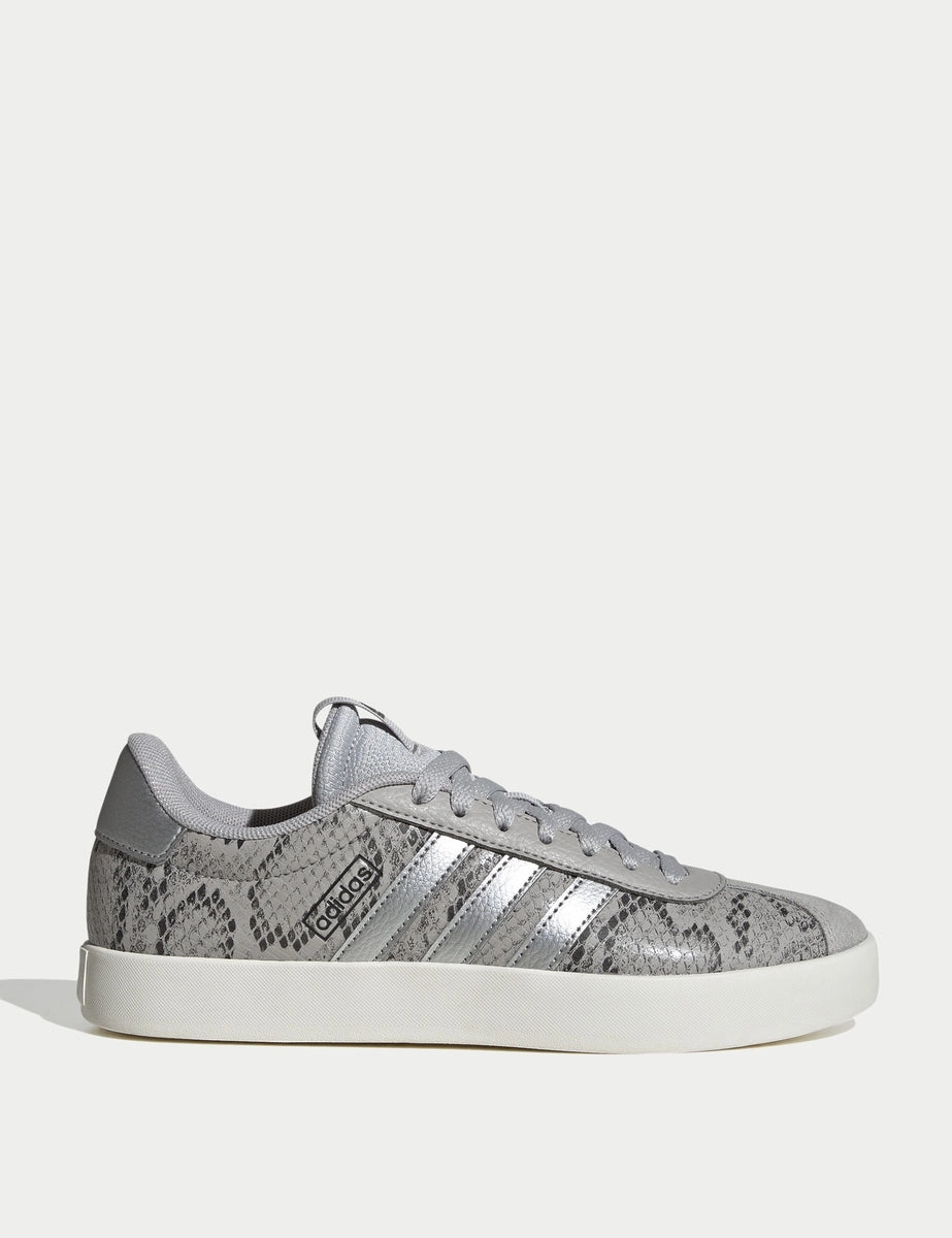 VL Court 3.0 Shoes - Grey Two/Silver Metallic/Off White Adidas Shoes For Wide Feet