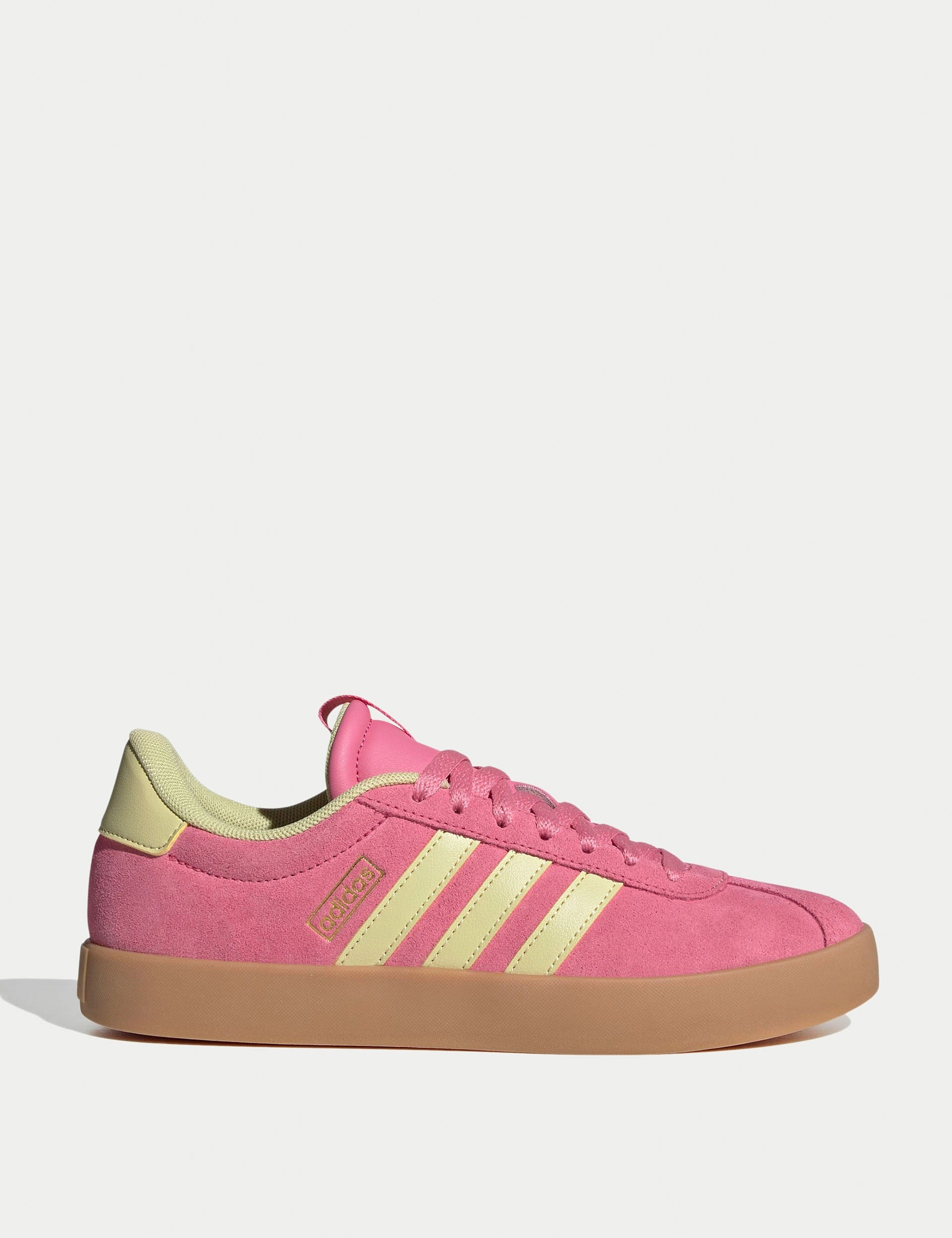 VL Court 3.0 Shoes - Pink Fusion/Powder Yellow/Gold Metallic Adidas Adipower Vector Mid Cricket Shoes