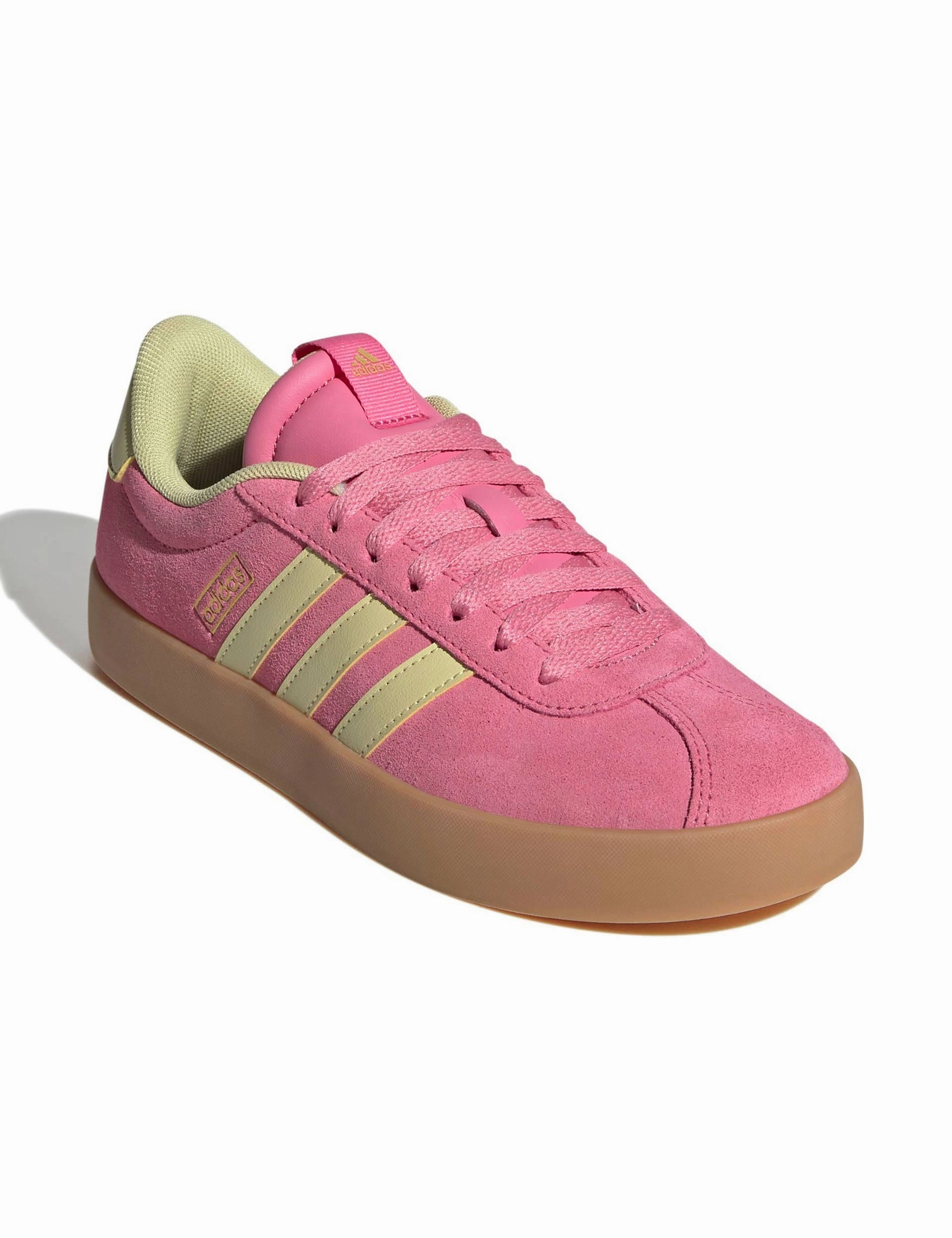 VL Court 3.0 Shoes - Pink Fusion/Powder Yellow/Gold Metallic Adidas W Taekwondo Mei Shoe
