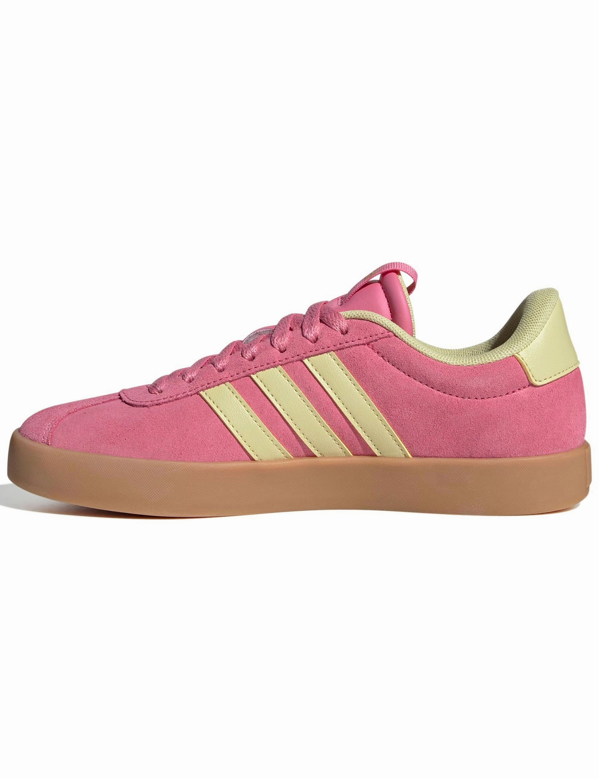 Adidas Memory Foam Tennis Shoes VL Court 3.0 Shoes - Pink Fusion/Powder Yellow/Gold Metallic