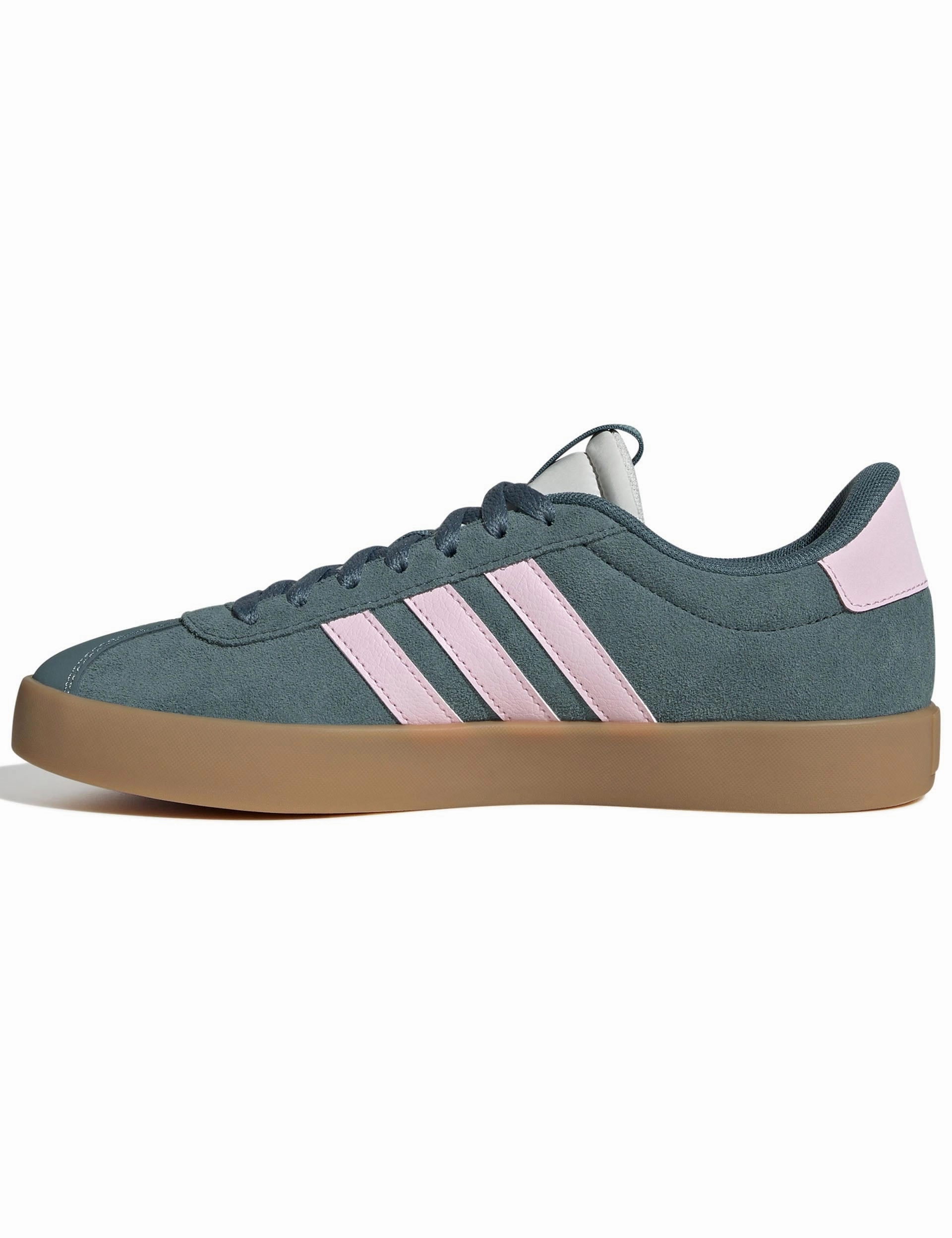 Miles Morales Adidas Shoes VL Court 3.0 Shoes - Preloved Teal/Clear Pink/Gold Metallic
