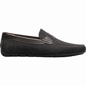 Florsheim Motor Black Knit Moc Toe Penny Driver Men's Shoes Mia Shoes Loafers