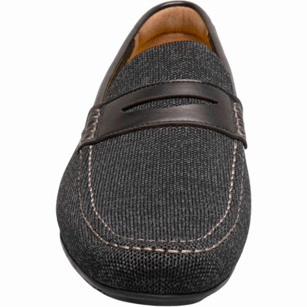 Florsheim Motor Black Knit Moc Toe Penny Driver Men's Shoes Gemi Driving Loafers