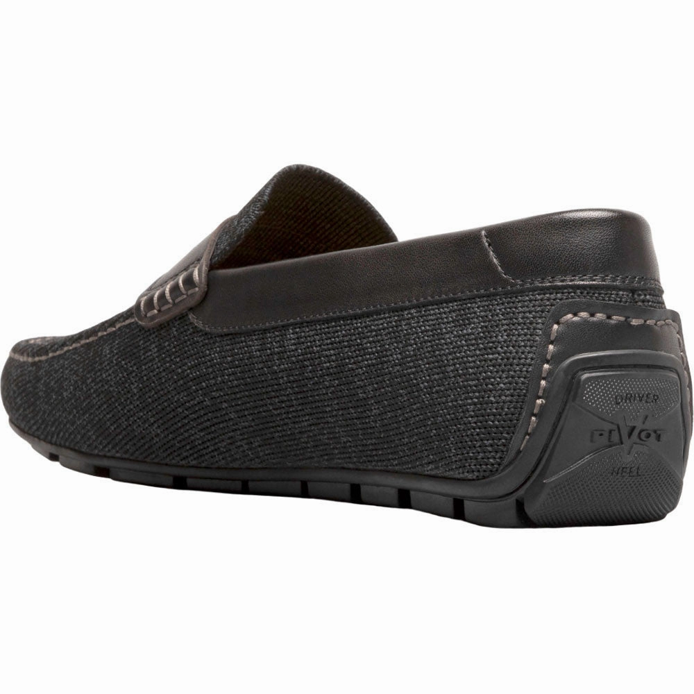 Florsheim Motor Black Knit Moc Toe Penny Driver Men's Shoes Chunkt Loafers