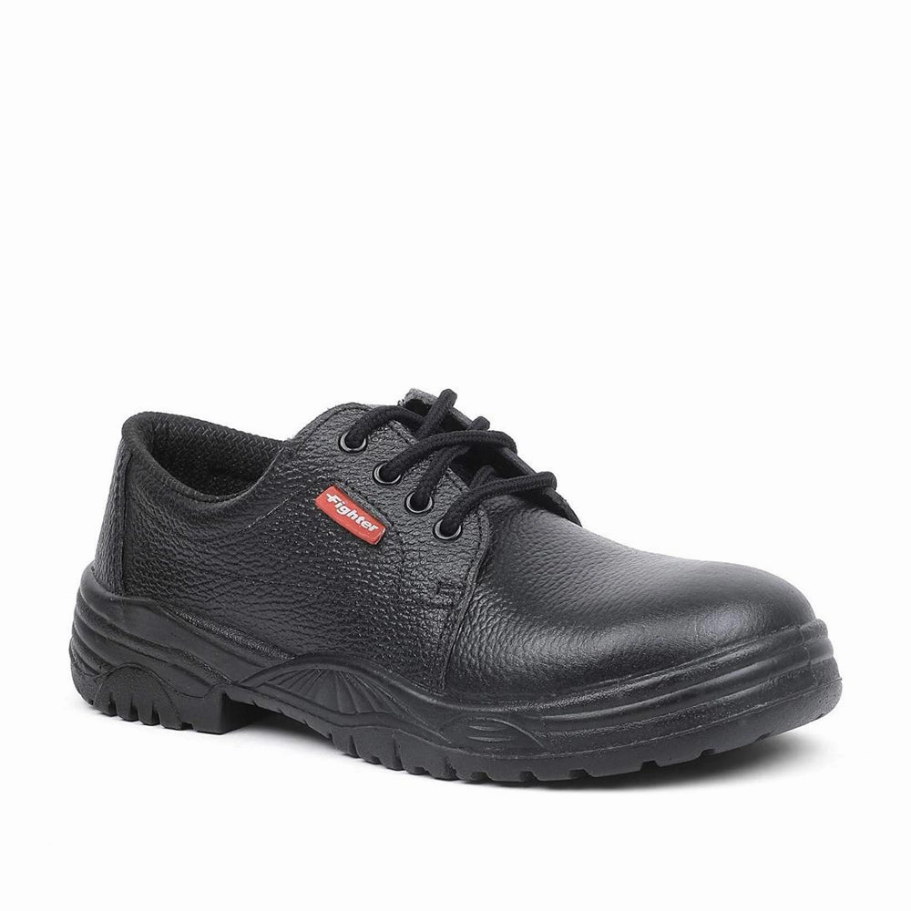 Warrior Black Steel Toe Industrial Safety Shoes for Men FIGHTER MEN By Liberty Comfort Shoes For Flat Feet