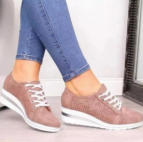 WDHKUN Autumn Women Flats Shoes Female Hollow Breathable Mesh Casual Shoes For Ladies Slip On Flats Loafers Lace Up Shoes Beach Flat Foot Basketball Shoes